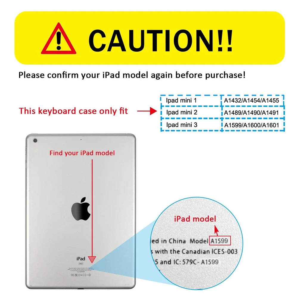 Чехол клавиатура для iPad Mini 3 mini 2 1 7 9 дюймов планшета. Полный корпус защитный