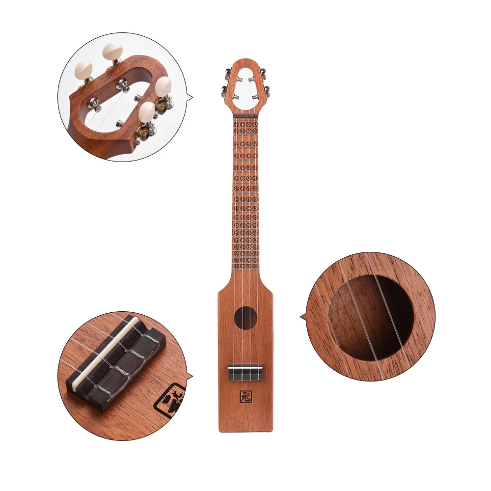 Концертная 2" Акустическая укулеле компактный размер Ukelele uke красное дерево с резной музыкальная шкала и Chord диаграмма сумка для переноски