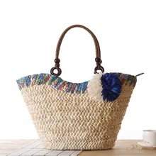Miss ying 2017 verano estilo fresco bolsas de playa de las mujeres tejen paja de La Flor Bolsa de Hombro Famosa Marca de Alta Calidad de Viaje de Asas bolsas