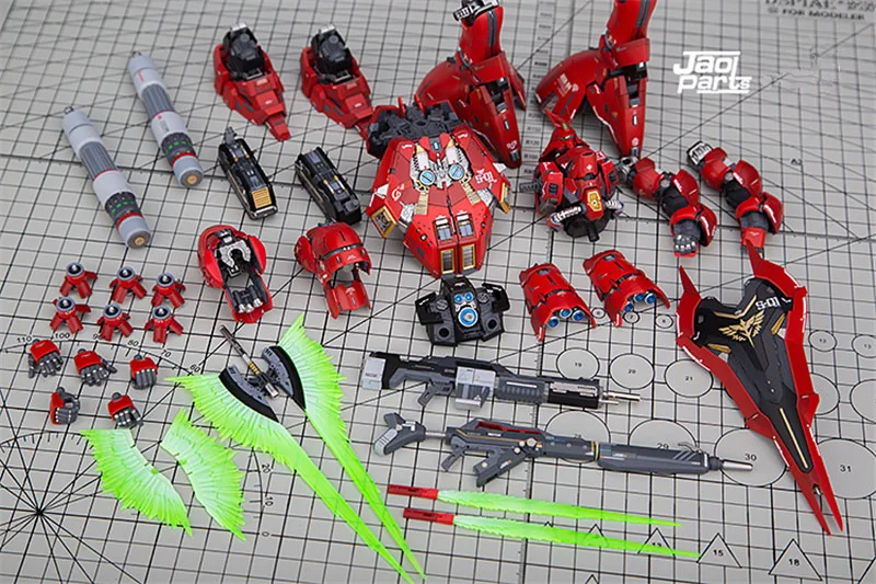 JAOparts металлические модифицированные части набор для Bandai RG 1/144 MSN-04 Sazabi Gundam с наклейкой и выгравированным листом DJ026