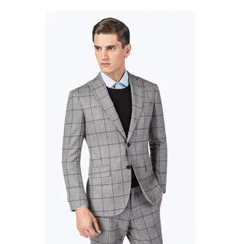 

Mens Striped Plaid Blazer Men Business Suit Wedding Suit Groom Tuxedos Slim Fit for Men 2Pieces Costumes Suits Men Clothes