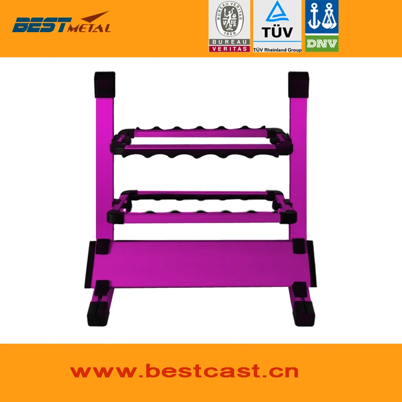 

Aluminum Alloy Purple Fishing Rod Rack Holder Stand Support Tackle for Fishing Rod Set Capacity 12pcs All types of fishing rod