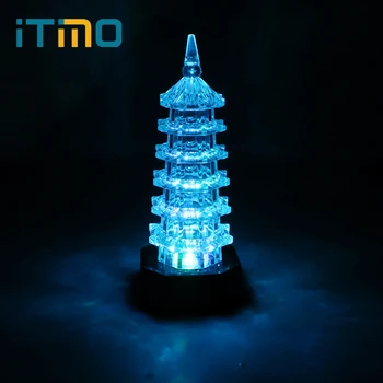 

iTimo Colorful LED Night Light Tower Shape Room Decors Nightlight Baby Sleeping Night Lamp Bedroom Decoration Kids Bedside Light