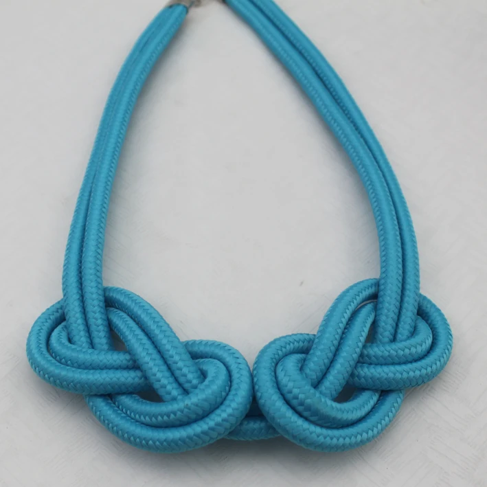 Аксессуары, цветное короткое дизайнерское ожерелье ручной работы из хлопчатобумажной веревки, вязаная цепочка, ожерелье s