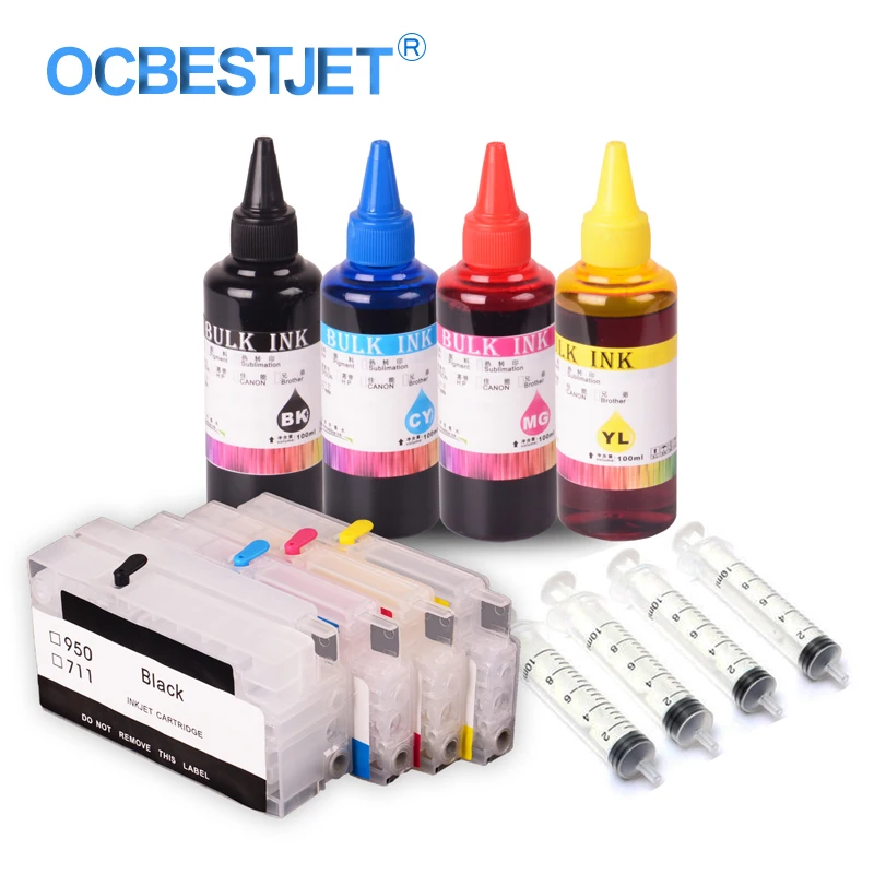 OCBESTJET Refillable Cartridge For HP950 951 Officejet Pro 8600 8610 8615 8620 8630 8640 8660 With