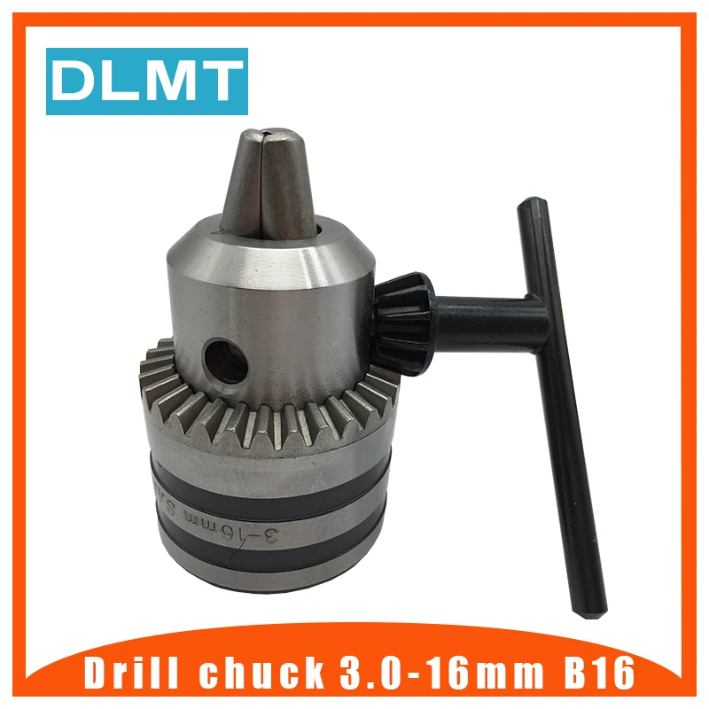 Mini Electric Drill Chuck 3.0 16mm Mount B16 Taper Lathe Chuck With Key
