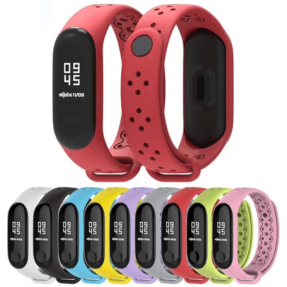 

Fashion Soft Silicone Wrist Strap Breathable Replace Sport Colorful Adjustable Loop Bracelet Watch Band for XIAOMI Mi Band 4 3