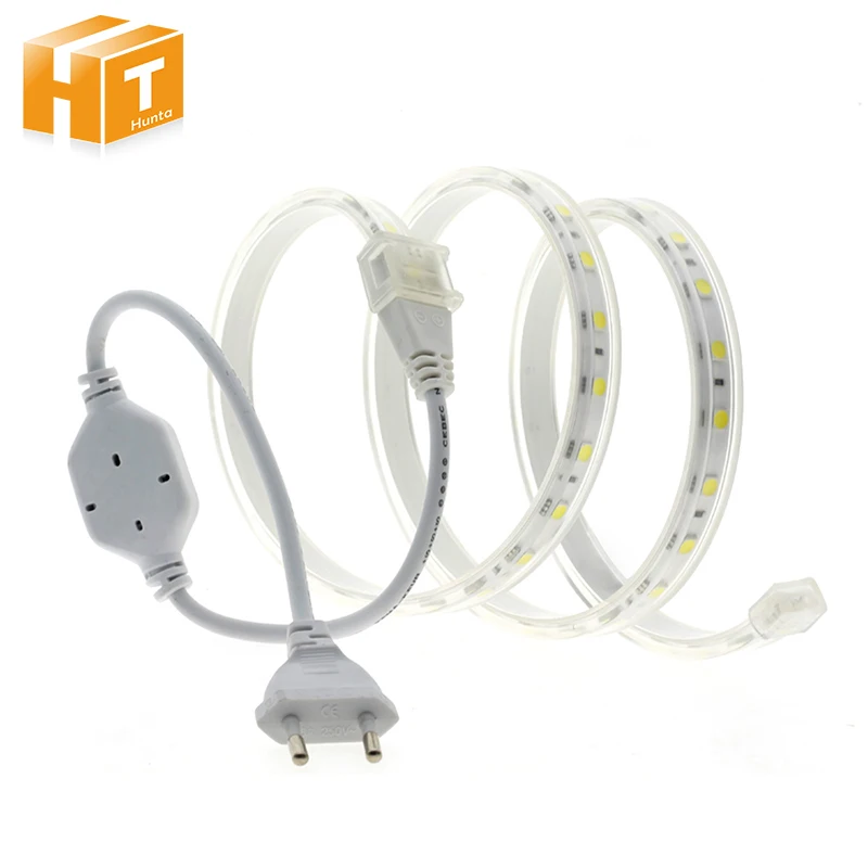 

SMD5050 LED Strip With Power Plug AC220V Waterproof IP67 Flexible Led Tape Light 60LEDs/m 1M/2M/3M/5M/10M/15M/20M