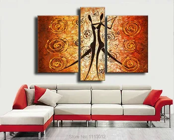 

High Quality 3 pcs Knife Dancers Abstract Nude Oil Painting On Canvas Home Wall Art Decoration Modern For Living Room Picture