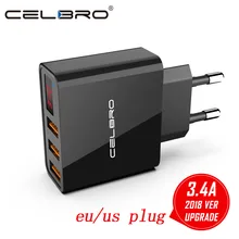 Usb настенное зарядное устройство светодиодный дисплей 3 порта USB зарядное устройство для телефона 3.4a Usb настенный адаптер Us Eu штекер для samsung S9 S10 зарядное устройство для мобильного телефона s