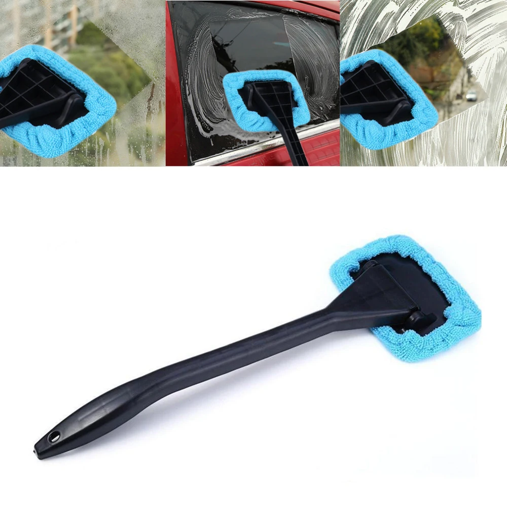 

JUSTAUTO Auto Window Cleaning Long Handle Microfiber Car Wash Brush Dust Car Care Windshield Towel Handy Washable Car Cleaner