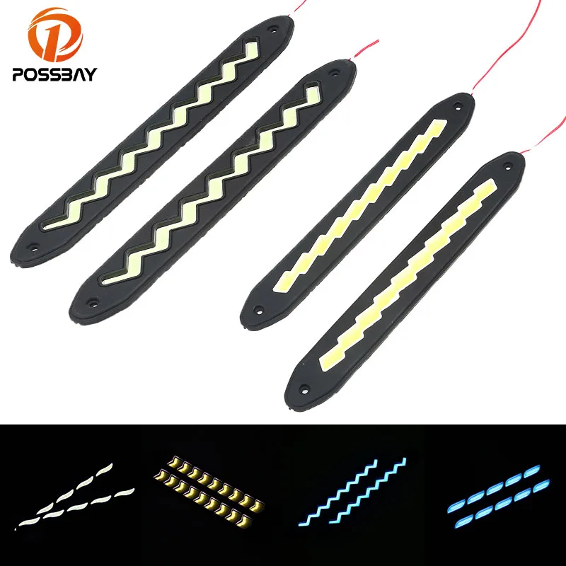 

POSSBAY 3 Colors COB LED Daytime Running Lights DC 12V DRL Waterproof Auto Car COB Driving Fog Lamp Car-styling