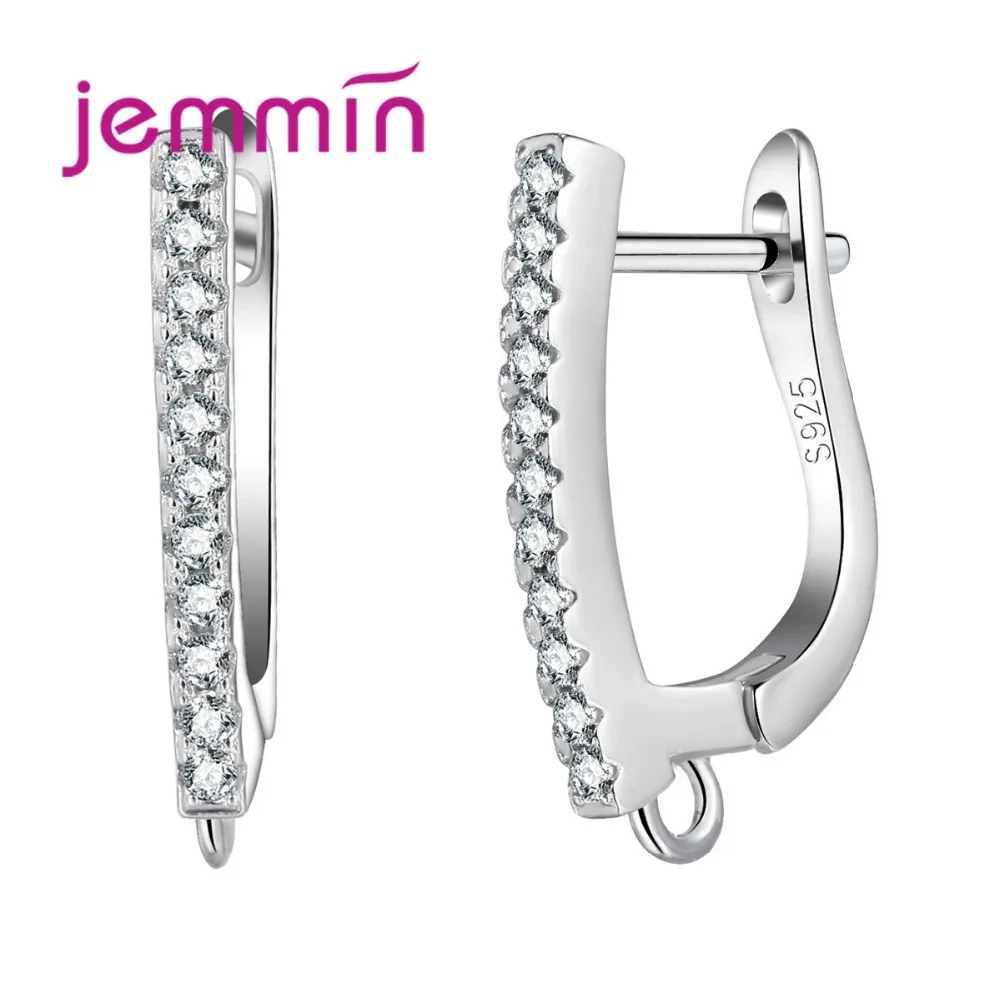 

Brand New DIY Ear Piercing Hoop Earrings for Women 925 Sterling Silver Earings 5 Pairs/Lot White CZ Wedding Jewelry