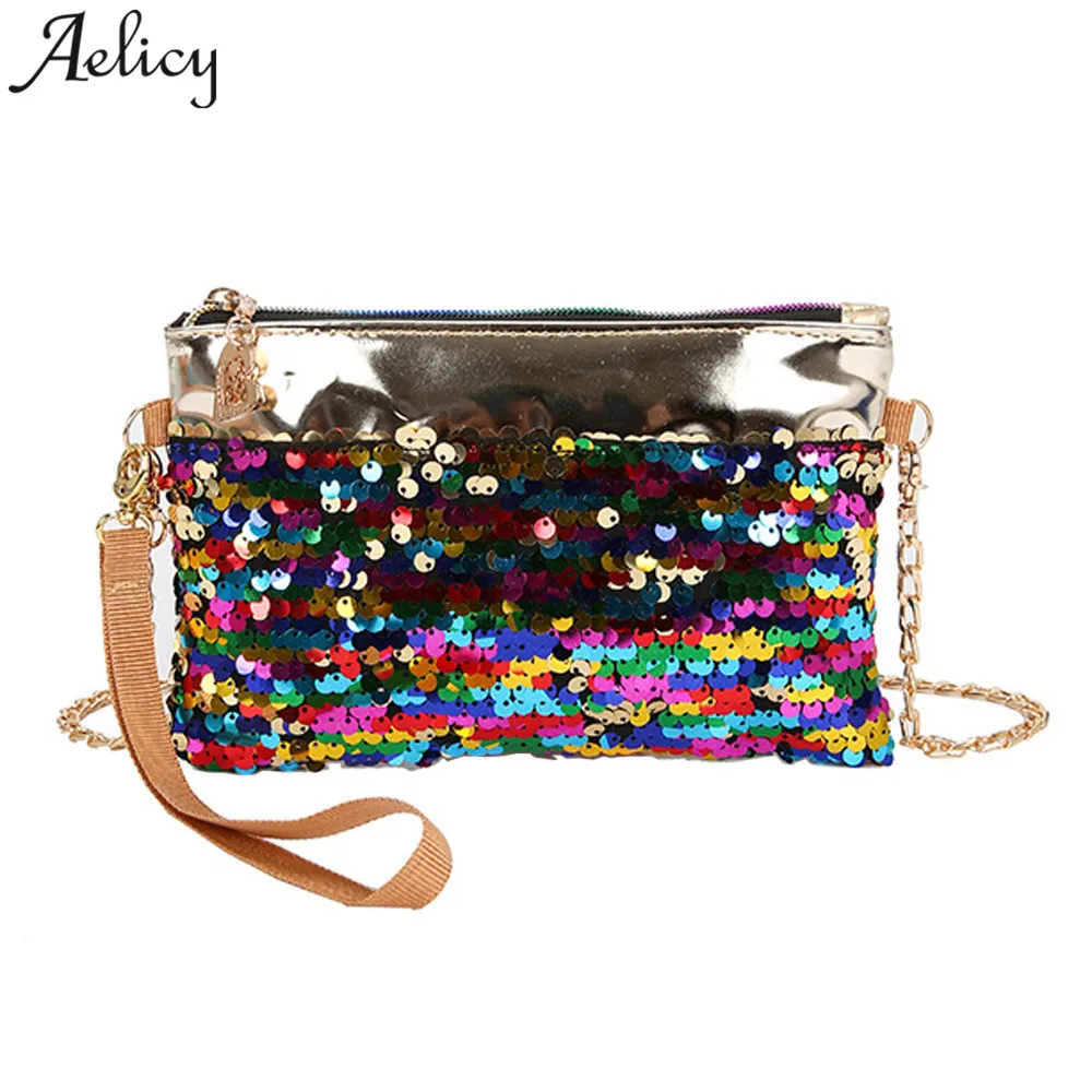 

Aelicy Ladies Crossbody Bag Fashion Sequins Leather girls Messenger Bags for women 2019 bolsa feminina dropshipping bolsos mujer