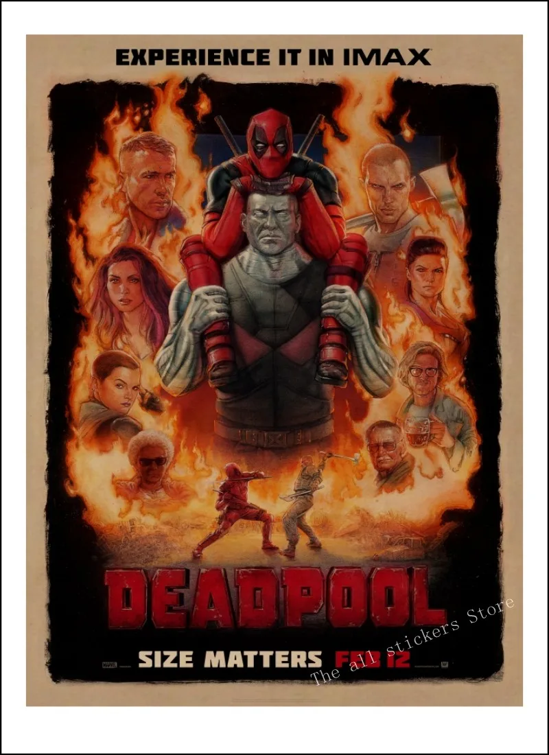 ВИНТАЖНЫЙ ПЛАКАТ marvel deadpool плакат настенные наклейки для детских комнат. Deadpool Marvel супергерой Ретро плакаты. Наклейки на стены. /807
