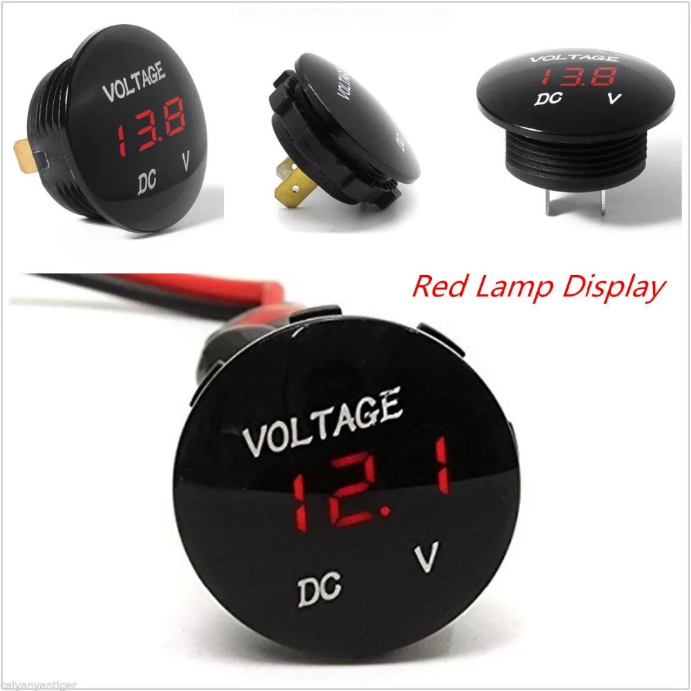 

Universal Voltmeter Waterproof Voltage Meter Digital Volt Meter Gauge Red LED DC 12V-24V Car Motorcycle