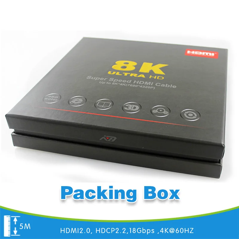 5 метров 24K позолоченный оптический кабель HDMI 4K 8K 1080P 2160P для HDTV 2 0 Plug and Play видео