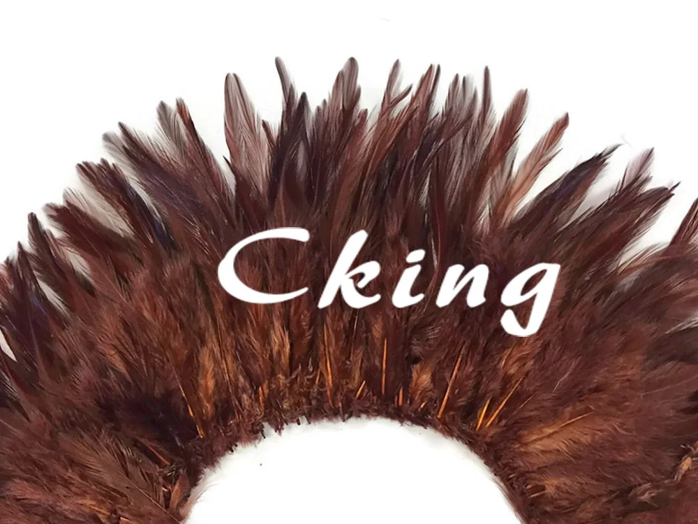 

EMS Free Shipping 1kgs Brown Color Rooster Hackle Feather Strungs rooster feather Trimming Rolls DIY accessory 6-8inch