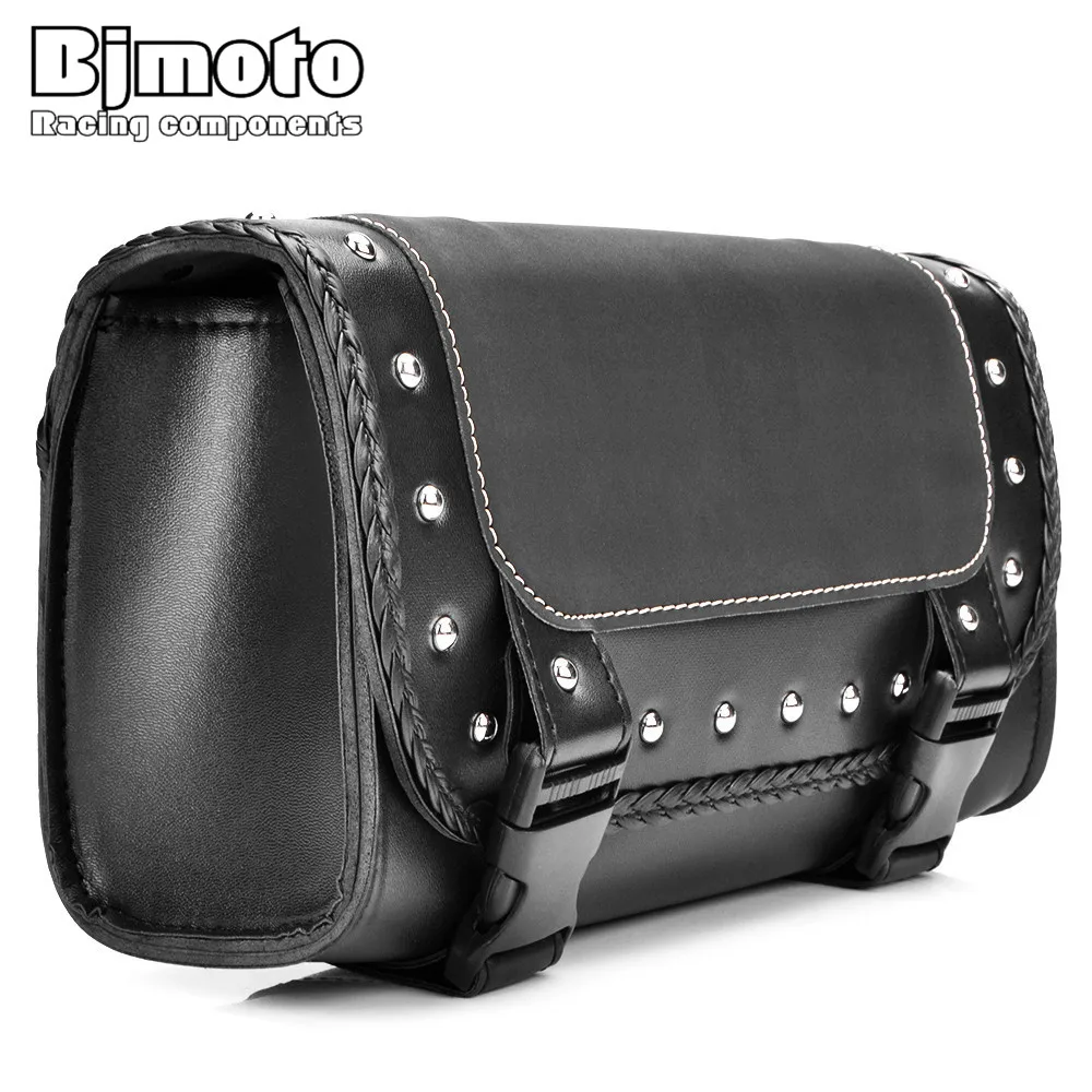 BJMOTO черная мотоциклетная Сумка седло сумка из искусственной кожи багажные сумки