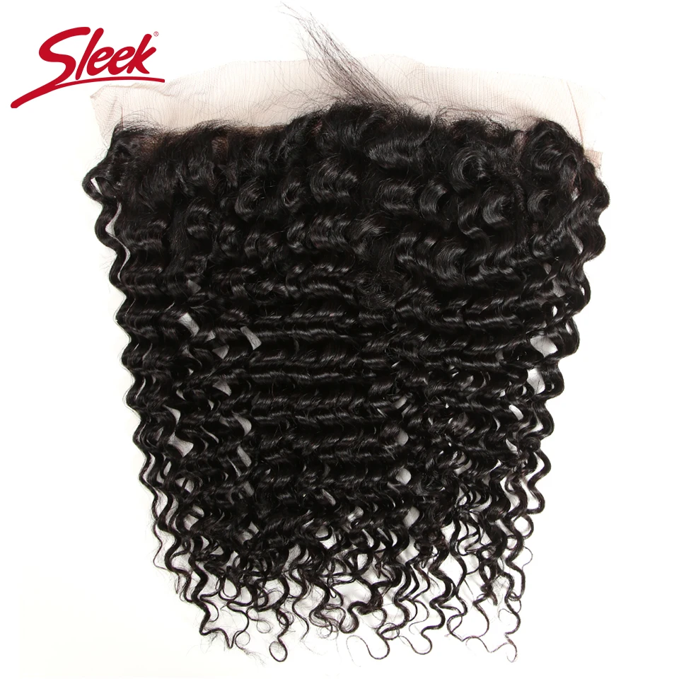 Sleek Malaysian Deep Wave Lace Frontal Closure 100% Remy Human Hair 13X4 Swiss Lace Natural Color 8-18 Inch