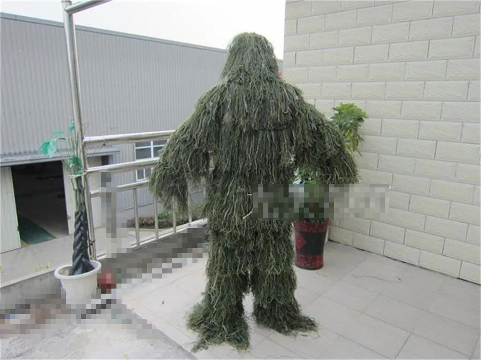 Лесной дизайн камуфляж Ghillie костюм Тип Травы охотничья одежда, yowie Снайпер 3D bionic Камуфляж костюм