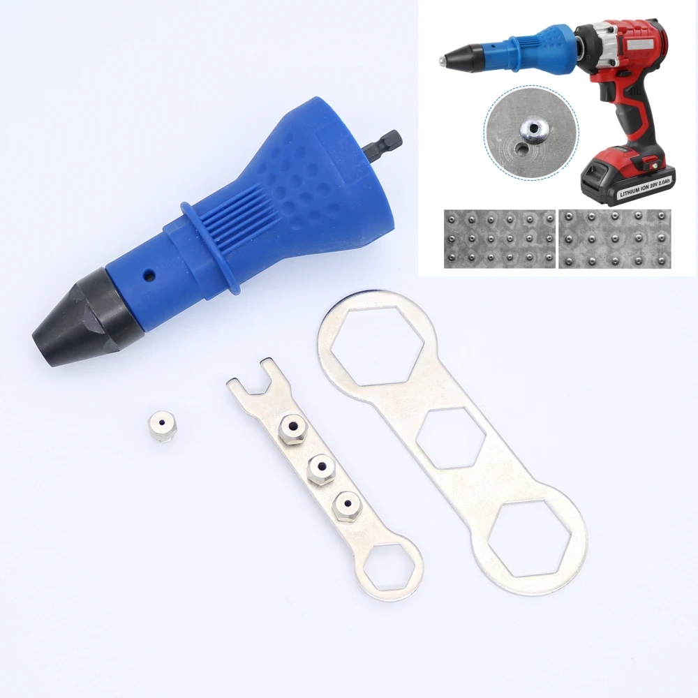 Electric Rivet Nut Gun Riveting Tool Cordless Riveting Drill Adapter Insert Nut Tool Riveting Drill Adapter air drill gun pneumatic air drill machine air hammer drill with pressure adjustment adapter switch alloy steel reversible head