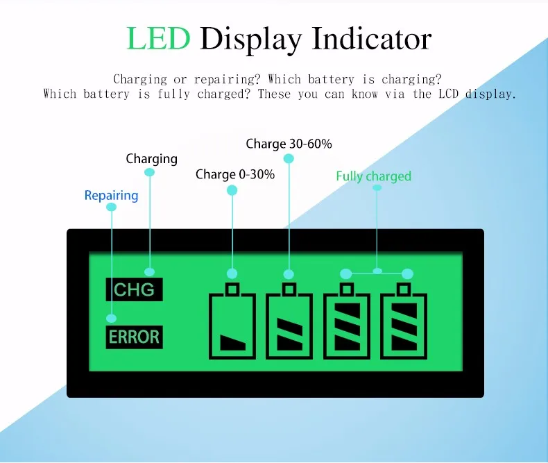 PALO 4 слота ЖК-дисплей Умный интеллектуальный aa aaa зарядное устройство для 1,2 в aa aaa NiCd NiMh аккумуляторные батареи