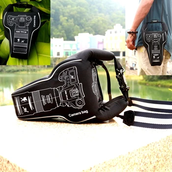 

Waterproof Camera Bag Storage Lens Case Bag Shockproof Portable Pouch Sleeve for Canon Nikon DSLR 90D 7D Mark II D5600 Carabiner