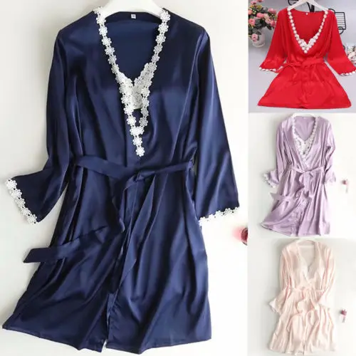 Aliexpress.com : Buy Women Lace Satin Sleepwear Dress 2018