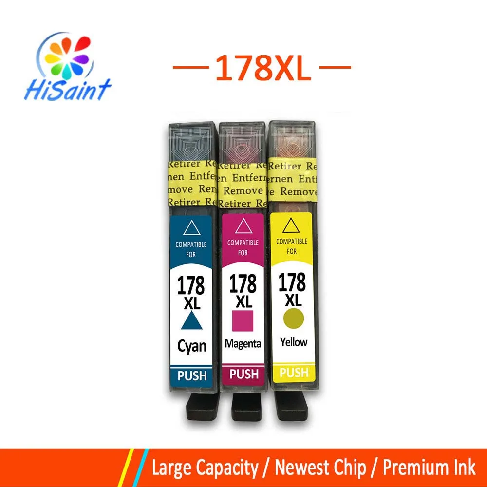 Hisaint 178xl совместимый картридж с чернилами Замена для hp 178 XL для hp Photosmart 7515 5515 B109a B010b B209 B210 3070A - Цвет: 3 color pcs3