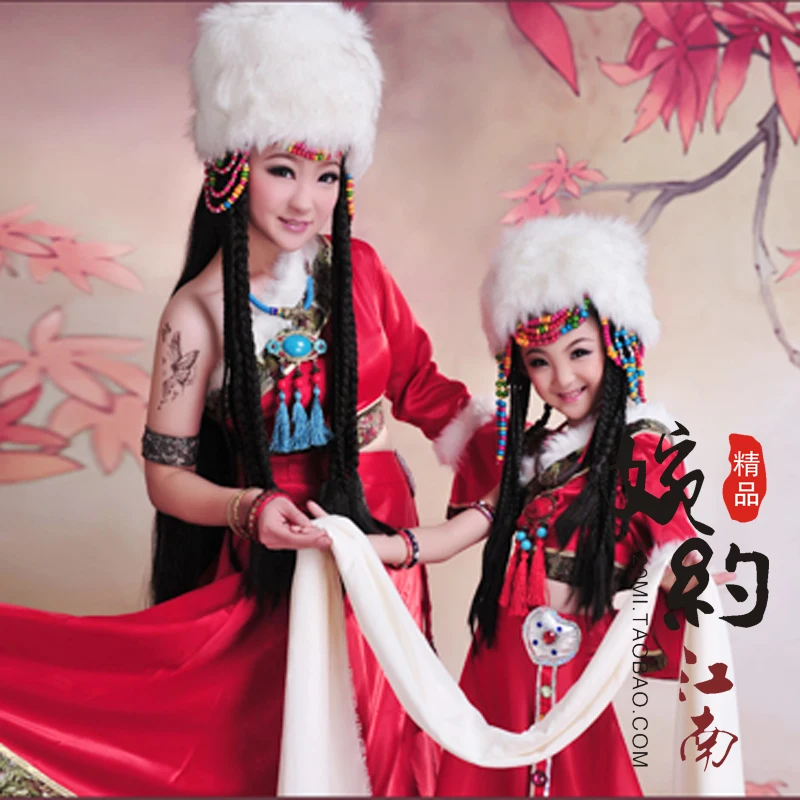 Galsang 花少数グループチベット民族衣装親子衣装セット冬服セット撮影やステージ服 Ethnic Costumes Stage Clothingtibetan Costumes Aliexpress