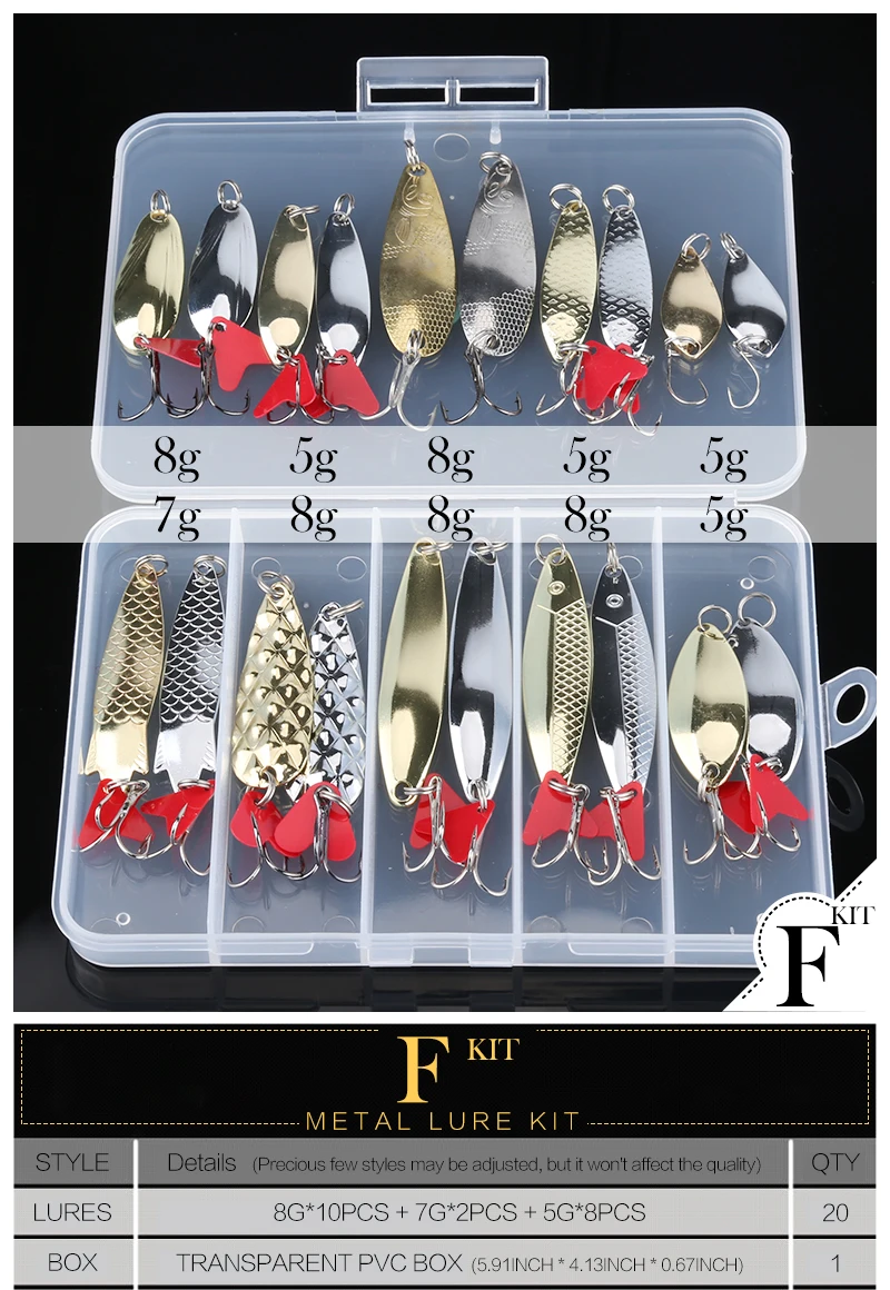 Fishing Lure 30pcslot 3g-7g MinnowPopper Spinner Spoon Metal Lure Iscas Artificial Bait Fishing Lure Kit Isca Artificial
