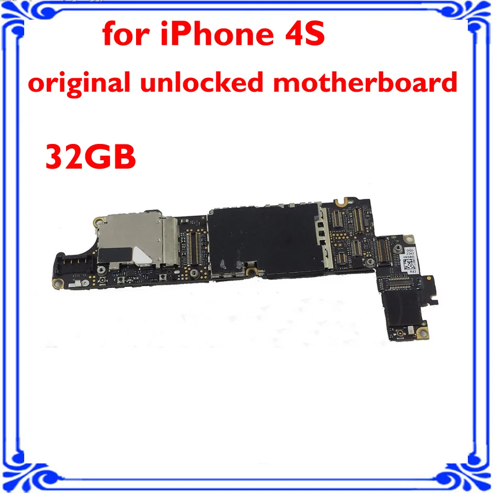 32GB unlocked motherboard for iphone 4s original main board with chips