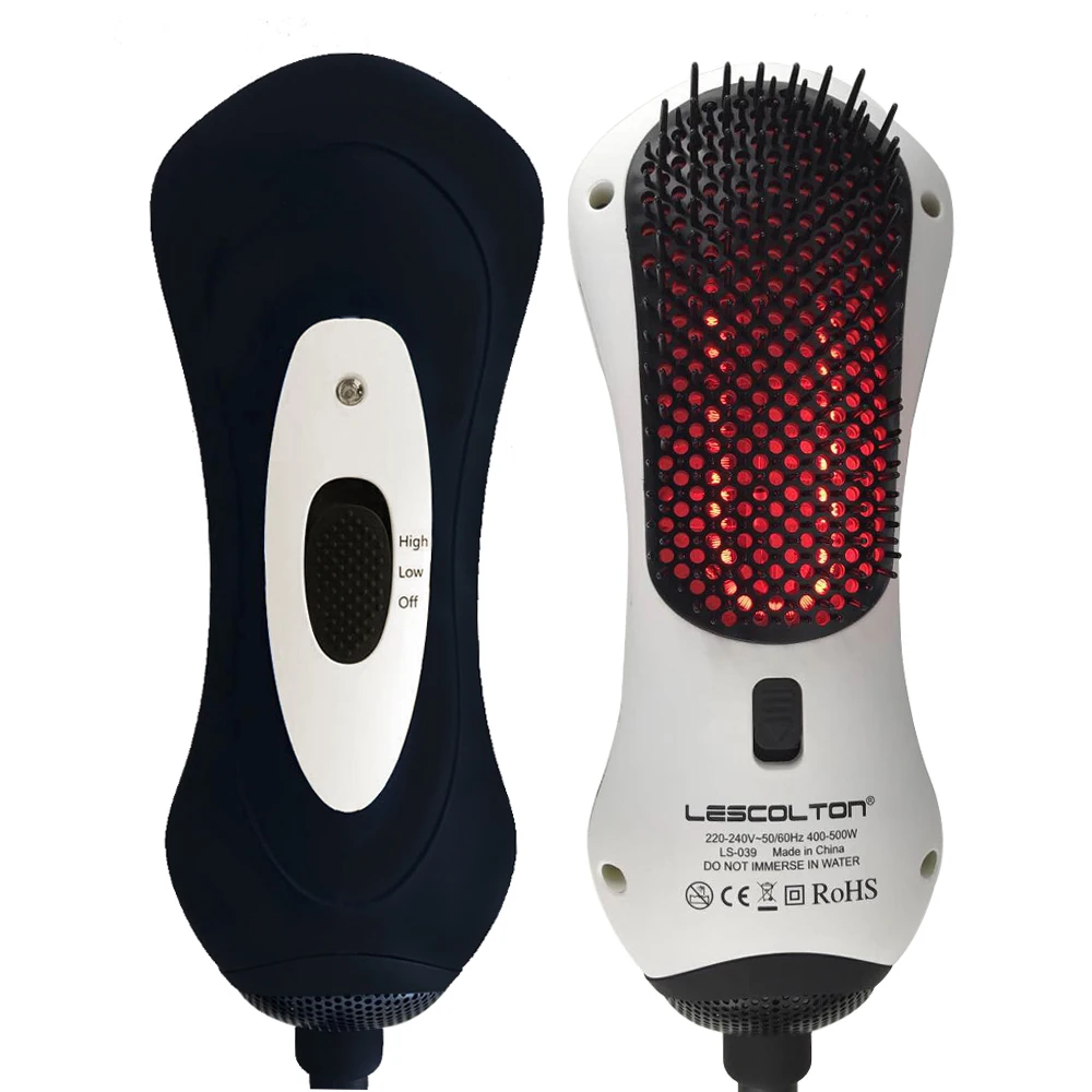 2-in-1 Negative Ion Hair Straighter Detangling Dryer Brush Infrared Hair Dryer Detangle Dry Heat Hair Blower Comb Styling Tools (8)