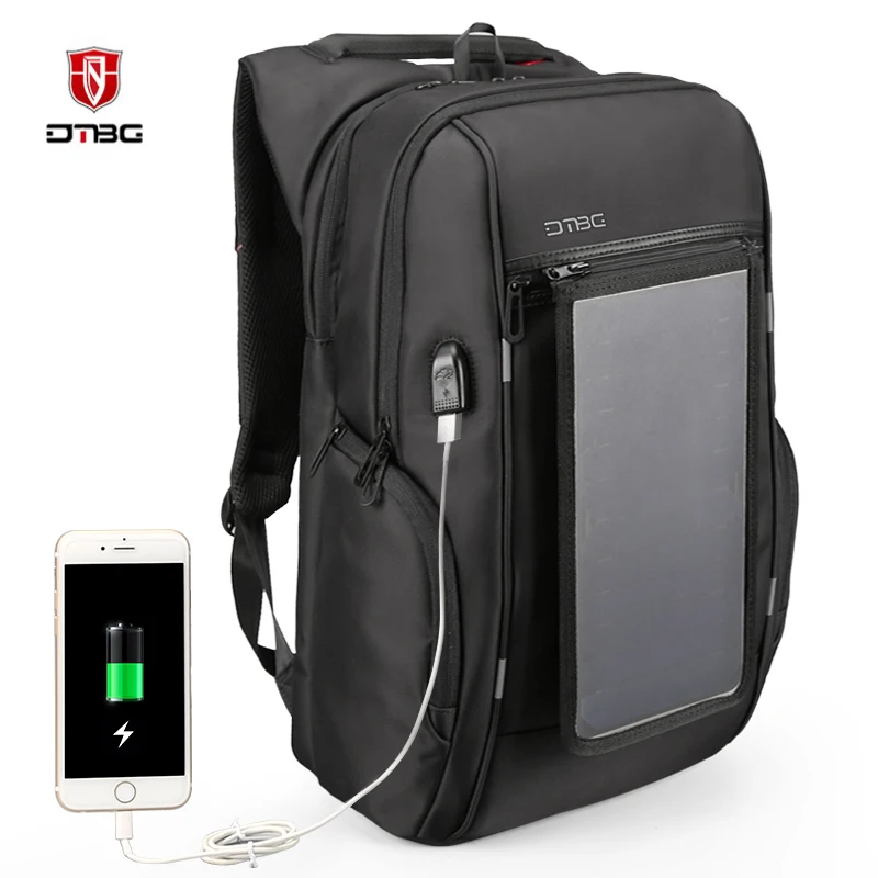 

17.3" Escolar Backpack Waterproof Large Capacity Smart Travel Bags Solar Panel Mochilas USB Charging Rugzak Mochila Daypack Sac