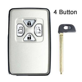 Keyforkess per Toyota Alphard Estima Vellfire Smart Card Chiave Auto Chiave A Distanza Caso di Borsette Fob 4/5 Button Con Lama Uncut Bianco colore - KEYECU per Toyota Alphard Estima Vellfire Smart Card Chiave Auto Chiave A Distanza Caso di