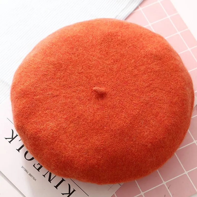 

WZCX 2019 New Solid Color Korean Version Autumn Winter Beret Casual Tide Multiple Colour Women'S Hat Adult Cap