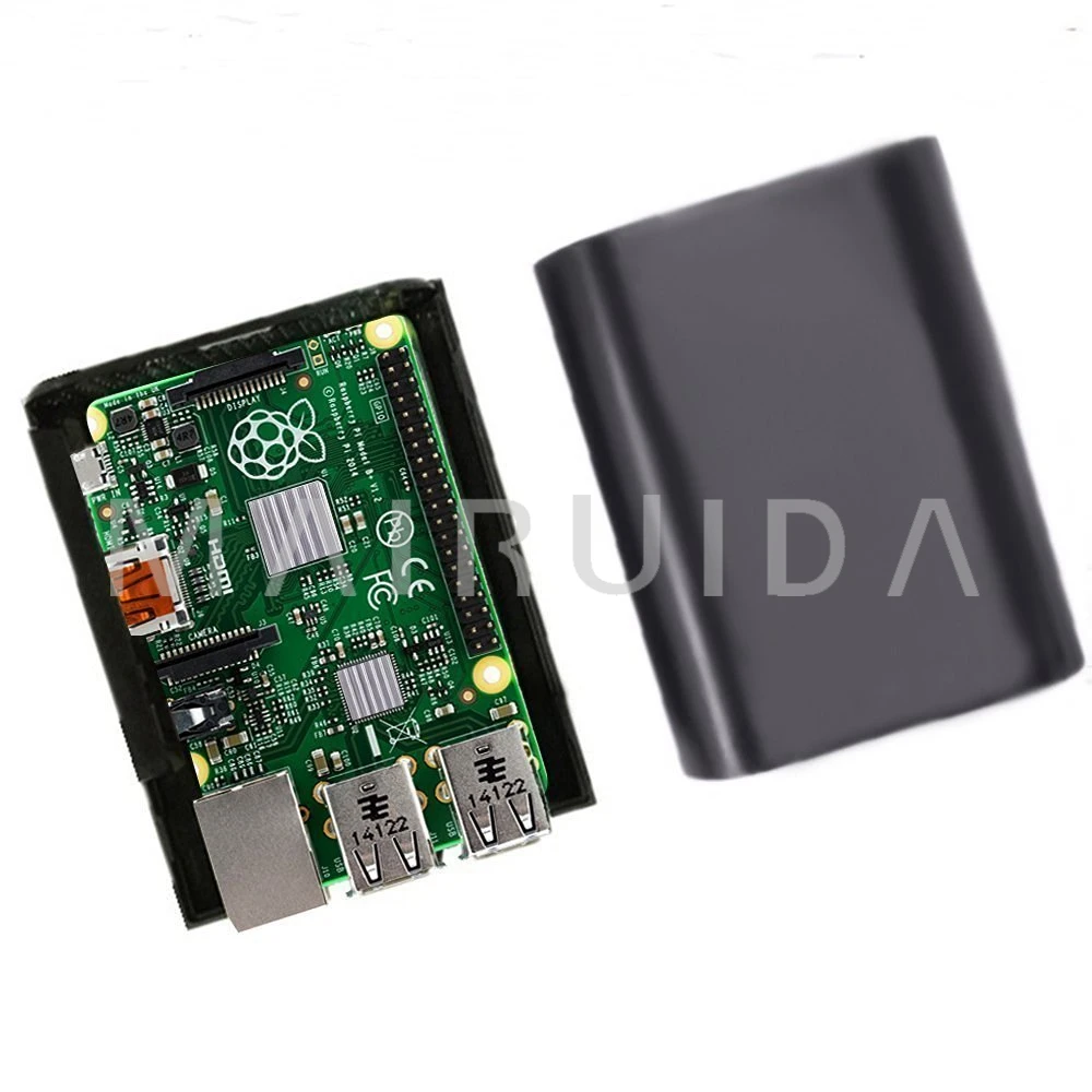 

Black Case Enclosure Box Shell for Raspberry Pi 3 Model B Low Profile Ultra Sleek