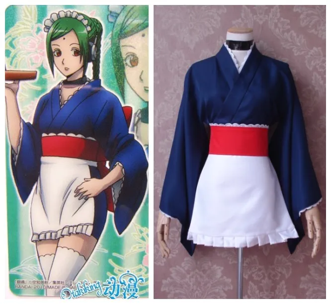Кимоно Gintama платье горничной Tama костюм для косплея | Тематическая одежда и