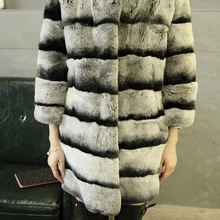 Лучшие женские Шиншилла натуральный мех куртка весь Настоящий мех кролика пальто натуральный мех пальто женское пальто верхняя одежда