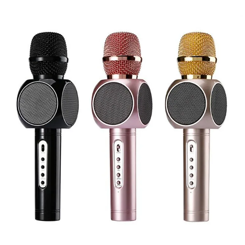 

Bluetooth Wireless Karaoke Microphone Portable Music Player Speaker with Mic Recorder Handheld Microphones for Home KTV Box Pack