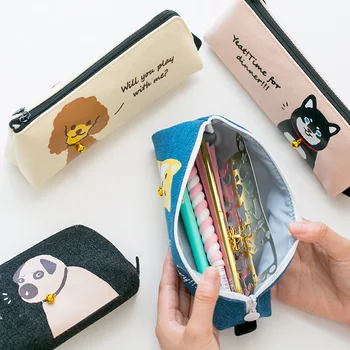 

1 Pcs Kawaii Pencil Case Cute Dog Canvas Gift Estuches School Pencil Box Pencilcase Pencil Bag School Supplies Stationery