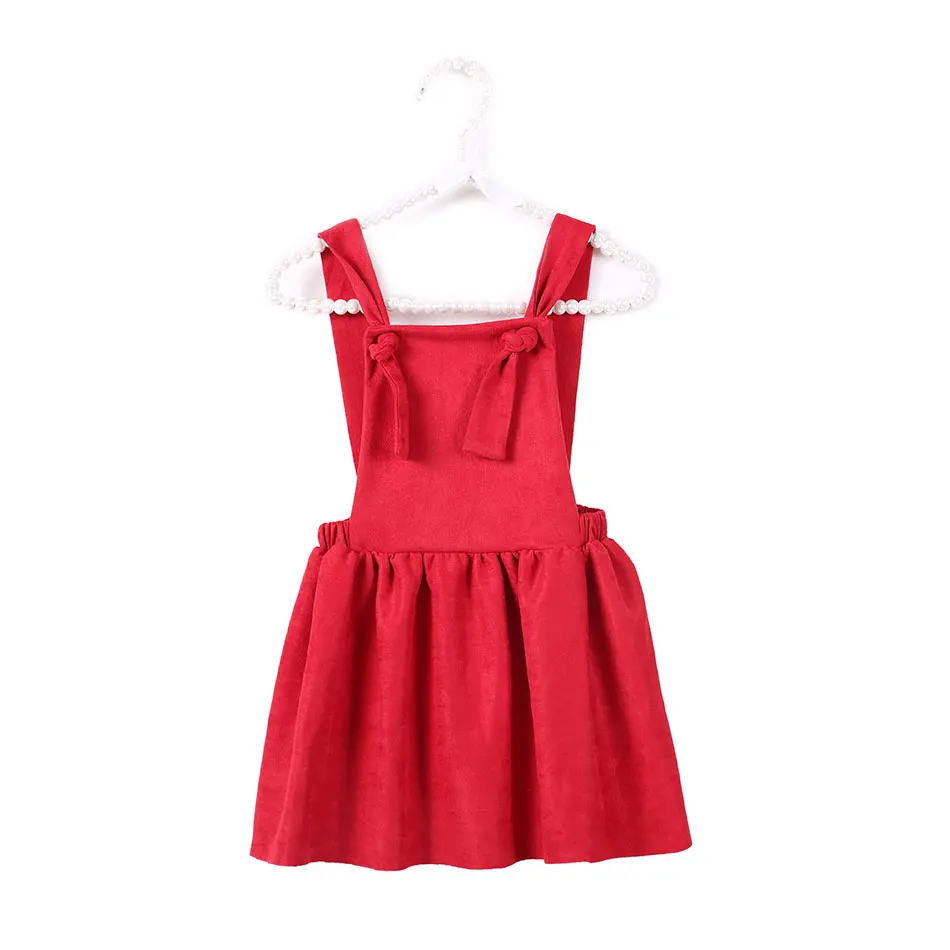 

Christmas Dress For Girls Christmas Solid For Girls Autumn Winter Suspenders Sleevess Baby Children Dress Xmas Party Clothes