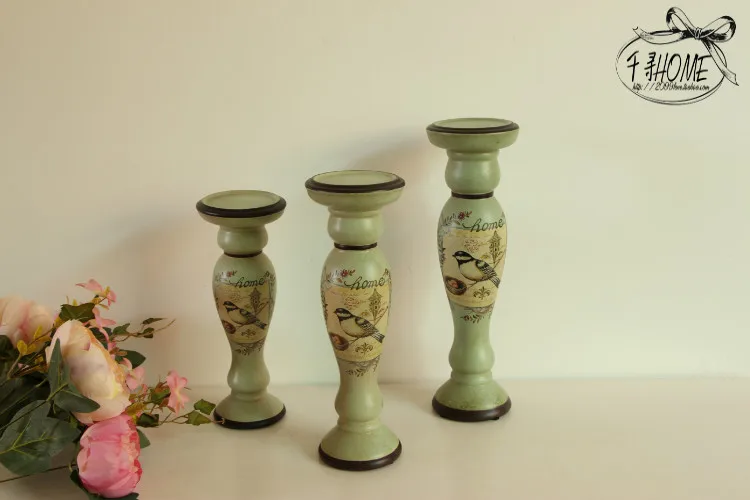 

European American home decoration crafts wedding gifts of ceramic candle holders with a set of butterfly