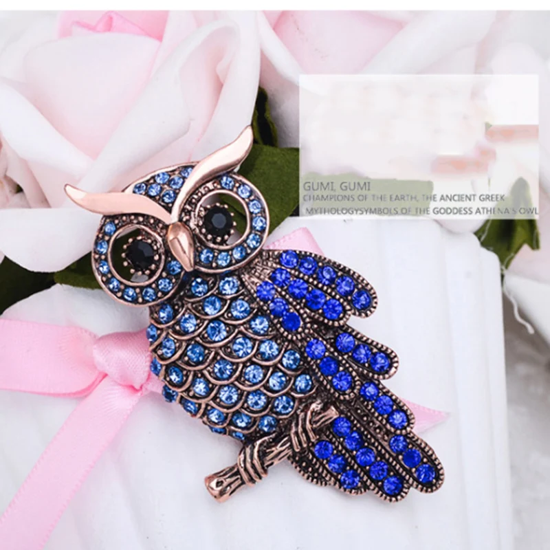 24 шт/doz Броши Сова Форма ювелирные изделия Мода Пряжка Кристалл Брошь Femme Bijoux pin платок брошь булавки для женщин в ассортименте