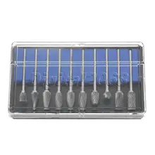 Kit de fraises en acier au carbure de tungstène, outil rotatif Dremel, accessoires de foret, mèche à découper, tête de coupe 2,34x6mm, 10 pièces