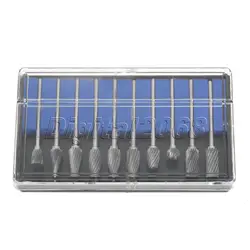 Kit de fraises en acier au carbure de tungstène, outil rotatif Dremel, accessoires de foret, mèche à découper, tête de coupe 2,34x6mm, 10 pièces 