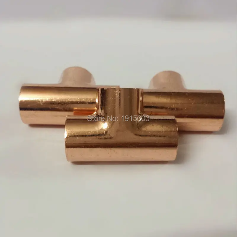 1/4 " 6.35 мм ти / тройник 3 разъемы красной меди нью-brass место холодильные части кондиционер фитинги трубопроводная арматура