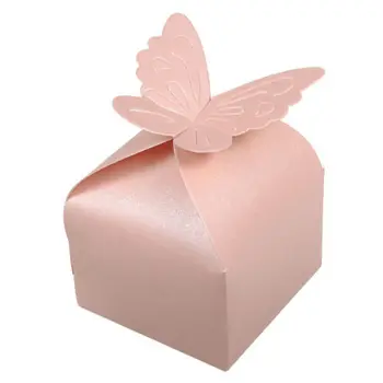 

100pcs box candy wedding christening wedding box pink butterfly married decorative accessory