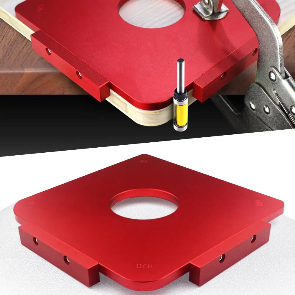 

R Round Corner Jig Template Panel Radius Quick-Jig + 1pc Router Bit With Bearing Use With Engraving Machine Trimming Machine